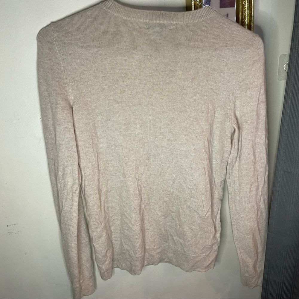 SAKS FIFTH AVENUE Black Label Embellished Cashmere Sweater In Beige- Size Medium - Picture 5 of 11